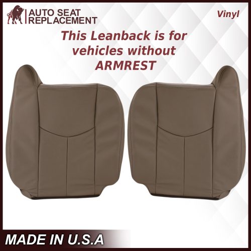 2003-2007 Chevy Silverado/Avalanche & GMC Sierra Work Truck Seat Cover in Tan 40/20/40 (Leanback Without Armrest): Choose Leather or Vinyl- 2000 2001 2002 2003 2004 2005 2006- Leather- Vinyl- Seat Cover Replacement- Auto Seat Replacement