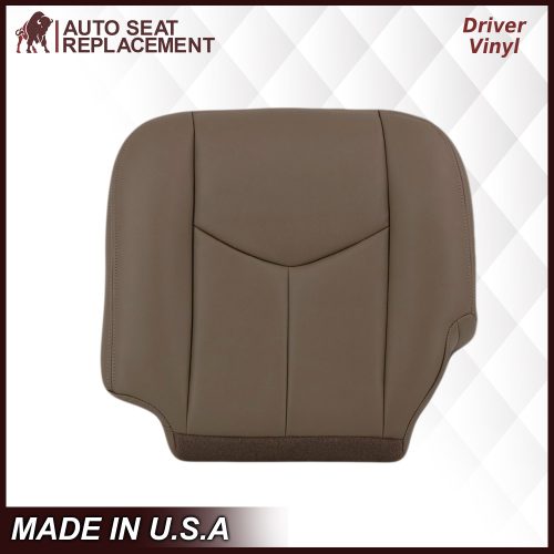 2003-2007 Chevy Silverado/Avalanche & GMC Sierra Work Truck Seat Cover in Tan 40/20/40 (Leanback Without Armrest): Choose Leather or Vinyl- 2000 2001 2002 2003 2004 2005 2006- Leather- Vinyl- Seat Cover Replacement- Auto Seat Replacement