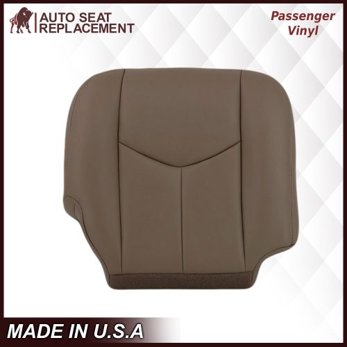 2003-2007 Chevy Silverado/Avalanche & GMC Sierra Work Truck Seat Cover in Tan 40/20/40 (Leanback Without Armrest): Choose Leather or Vinyl- 2000 2001 2002 2003 2004 2005 2006- Leather- Vinyl- Seat Cover Replacement- Auto Seat Replacement