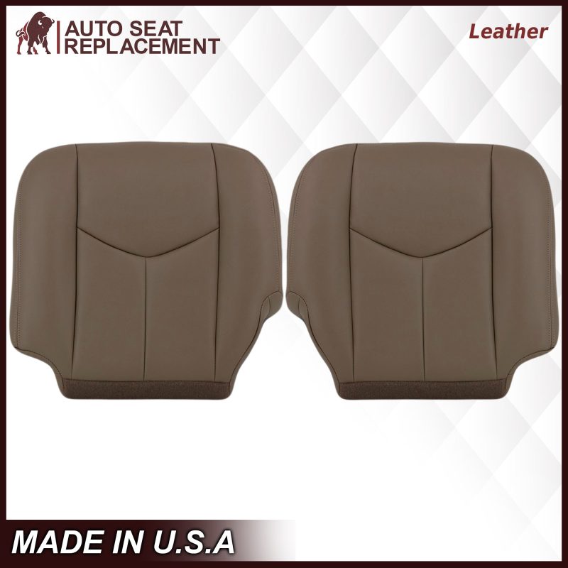 2003-2007 Chevy Silverado/Avalanche & GMC Sierra Work Truck Seat Cover in Tan 40/20/40 (Leanback Without Armrest): Choose Leather or Vinyl- 2000 2001 2002 2003 2004 2005 2006- Leather- Vinyl- Seat Cover Replacement- Auto Seat Replacement