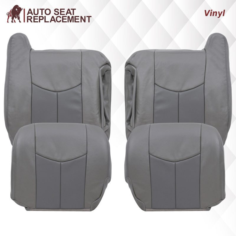 2003-2006 GMC Sierra & Yukon Denali Seat Cover in 2 Tone Gray: Choose From Variants- 2000 2001 2002 2003 2004 2005 2006- Leather- Vinyl- Seat Cover Replacement- Auto Seat Replacement