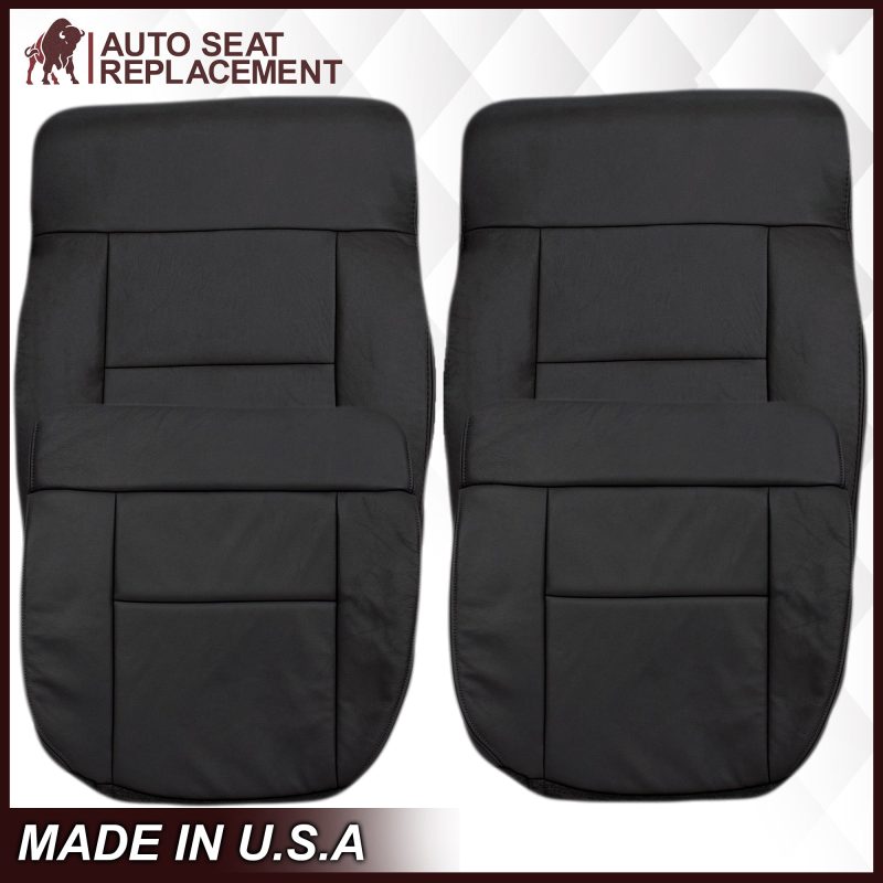 2004 Ford F150 Light Parchment Black Driver Bottom Leather SeatCoverReplacement18