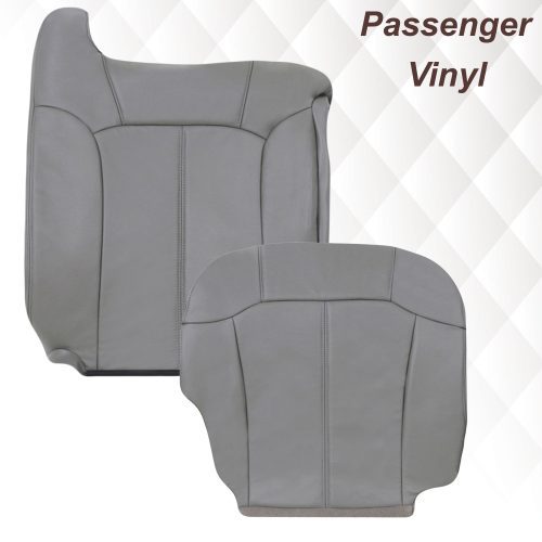 2000-2002 Chevy Tahoe/Suburban Seat Cover in Light Gray: Choose From Variations- 2000 2001 2002 2003 2004 2005 2006- Leather- Vinyl- Seat Cover Replacement- Auto Seat Replacement