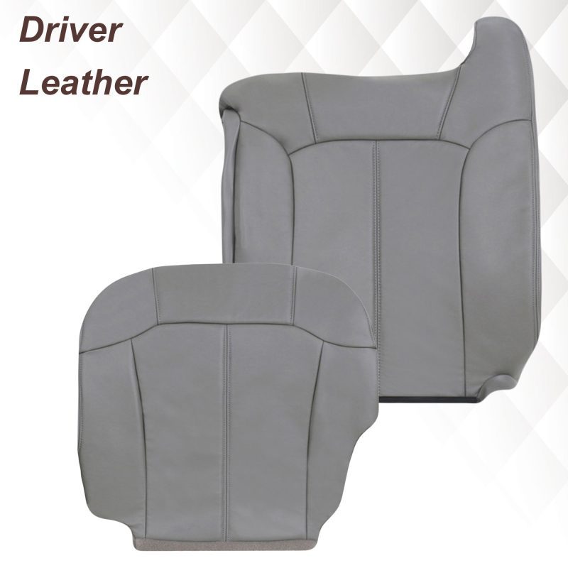 2000-2002 Chevy Tahoe/Suburban Seat Cover in Light Gray: Choose From Variations- 2000 2001 2002 2003 2004 2005 2006- Leather- Vinyl- Seat Cover Replacement- Auto Seat Replacement