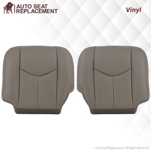 2003-2007 Chevy Silverado/Avalanche & GMC Sierra Work Truck Seat Cover in Gray 40/20/40 (Leanback Without Armrest): Choose Leather or Vinyl- 2000 2001 2002 2003 2004 2005 2006- Leather- Vinyl- Seat Cover Replacement- Auto Seat Replacement