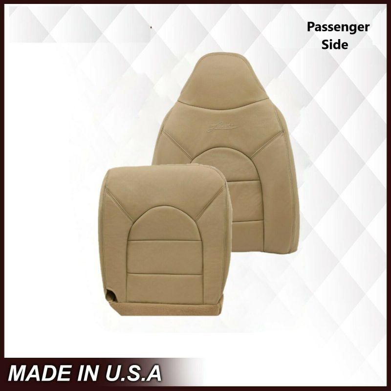 For 2000 Ford F250 F350 Lariat Super Duty Replacement Seat Cover In Tan- 2000 2001 2002 2003 2004 2005 2006- Leather- Vinyl- Seat Cover Replacement- Auto Seat Replacement