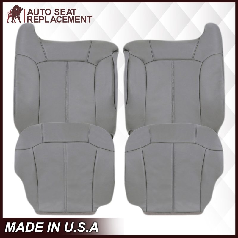 1999-2002 Chevy Silverado Seat Cover in Light Gray: Choose From Variations- 2000 2001 2002 2003 2004 2005 2006- Leather- Vinyl- Seat Cover Replacement- Auto Seat Replacement