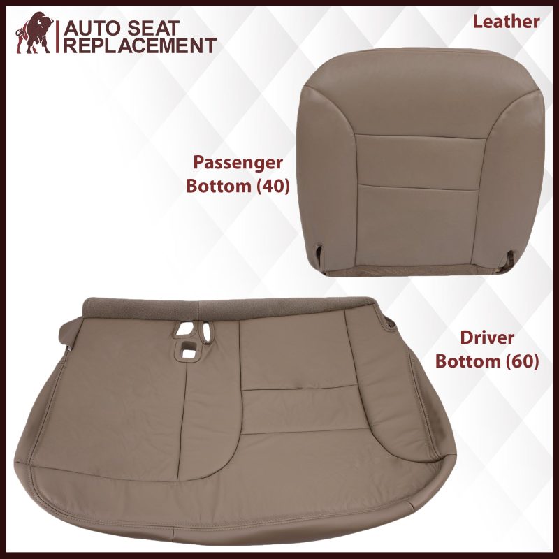 1995-1999 GMC Yukon/Sierra Seat Cover in Tan (60/40 Bench Bottoms): Choose your options- 2000 2001 2002 2003 2004 2005 2006- Leather- Vinyl- Seat Cover Replacement- Auto Seat Replacement