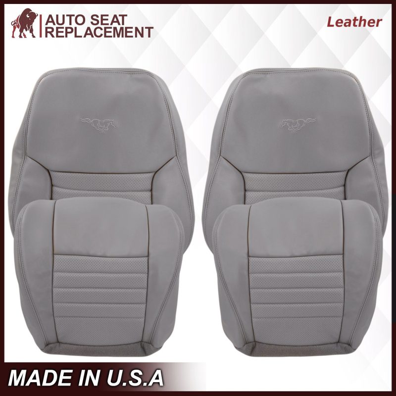 1999-2004 Ford Mustang GT Convertible in Medium Graphite Gray Perforated Seat cover: Choose From Variationt- 2000 2001 2002 2003 2004 2005 2006- Leather- Vinyl- Seat Cover Replacement- Auto Seat Replacement