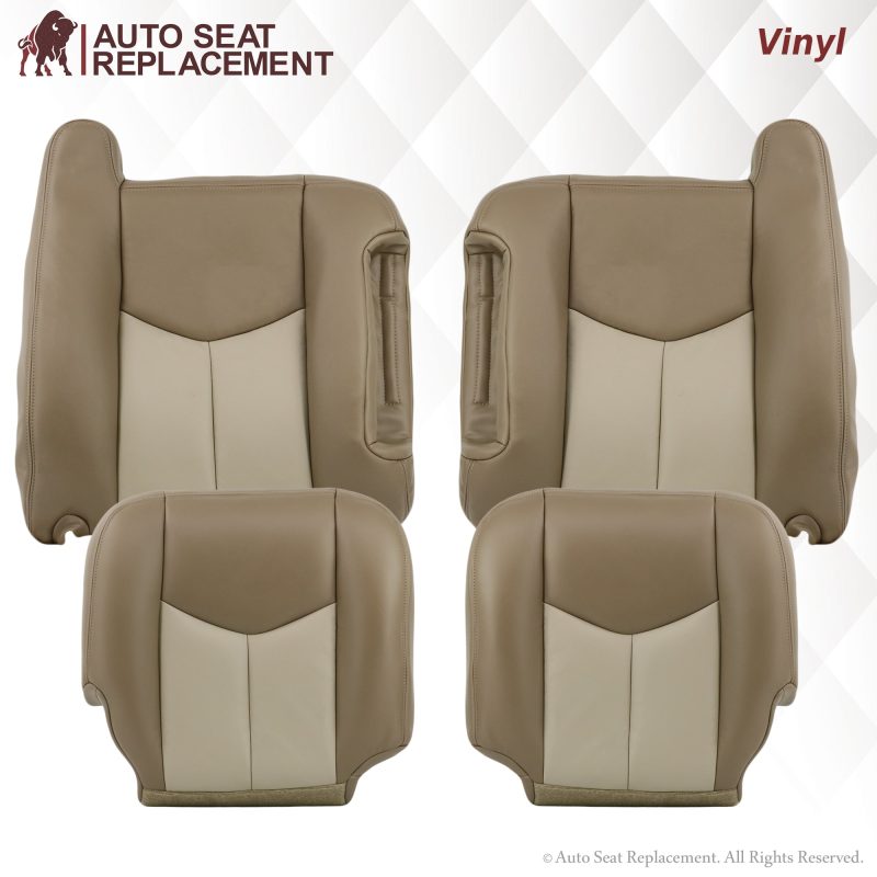 2003-2006 GMC Yukon Denali Seat Cover in 2 Tone Tan: Choose From Variants- 2000 2001 2002 2003 2004 2005 2006- Leather- Vinyl- Seat Cover Replacement- Auto Seat Replacement