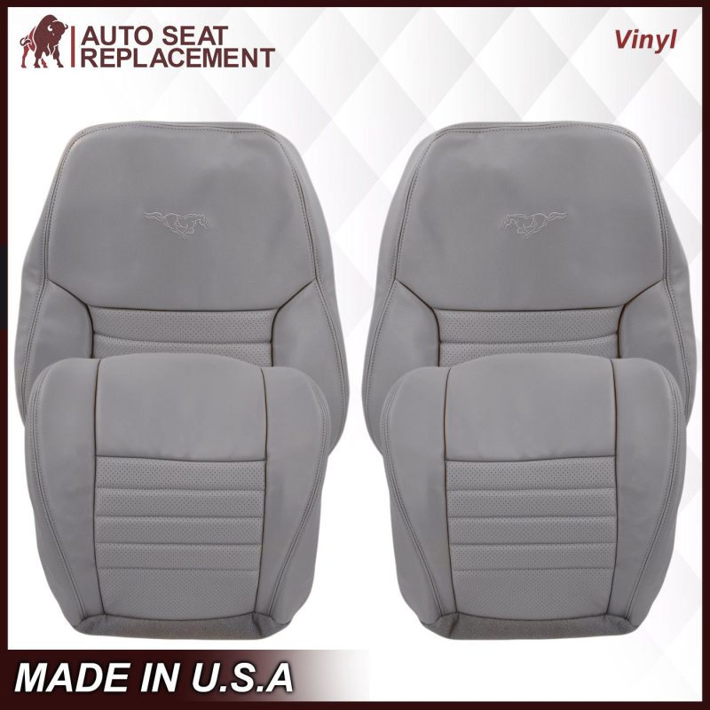 1999-2004 Ford Mustang GT Convertible in Medium Graphite Gray Perforated Seat cover: Choose From Variationt- 2000 2001 2002 2003 2004 2005 2006- Leather- Vinyl- Seat Cover Replacement- Auto Seat Replacement