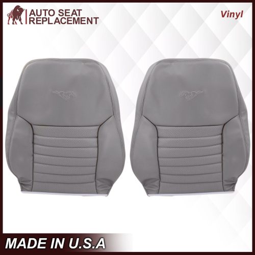 1999-2004 Ford Mustang GT Convertible in Medium Graphite Gray Perforated Seat cover: Choose From Variationt- 2000 2001 2002 2003 2004 2005 2006- Leather- Vinyl- Seat Cover Replacement- Auto Seat Replacement