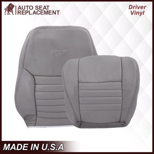 1999-2004 Ford Mustang GT Convertible in Medium Graphite Gray Perforated Seat cover: Choose From Variationt- 2000 2001 2002 2003 2004 2005 2006- Leather- Vinyl- Seat Cover Replacement- Auto Seat Replacement