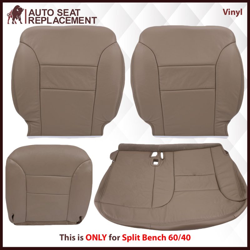 1995-1999 Chevy Tahoe/Suburban/Silverado Seat Cover in Tan (60/40 Bench Bottoms): Choose your options- 2000 2001 2002 2003 2004 2005 2006- Leather- Vinyl- Seat Cover Replacement- Auto Seat Replacement