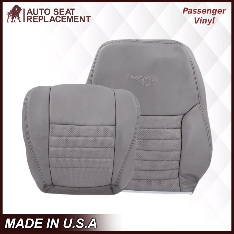 1999-2004 Ford Mustang GT Convertible in Medium Graphite Gray Perforated Seat cover: Choose From Variationt- 2000 2001 2002 2003 2004 2005 2006- Leather- Vinyl- Seat Cover Replacement- Auto Seat Replacement