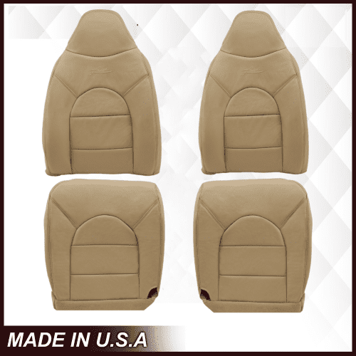 For 2000 Ford F250 F350 Lariat Super Duty Replacement Seat Cover In Tan- 2000 2001 2002 2003 2004 2005 2006- Leather- Vinyl- Seat Cover Replacement- Auto Seat Replacement