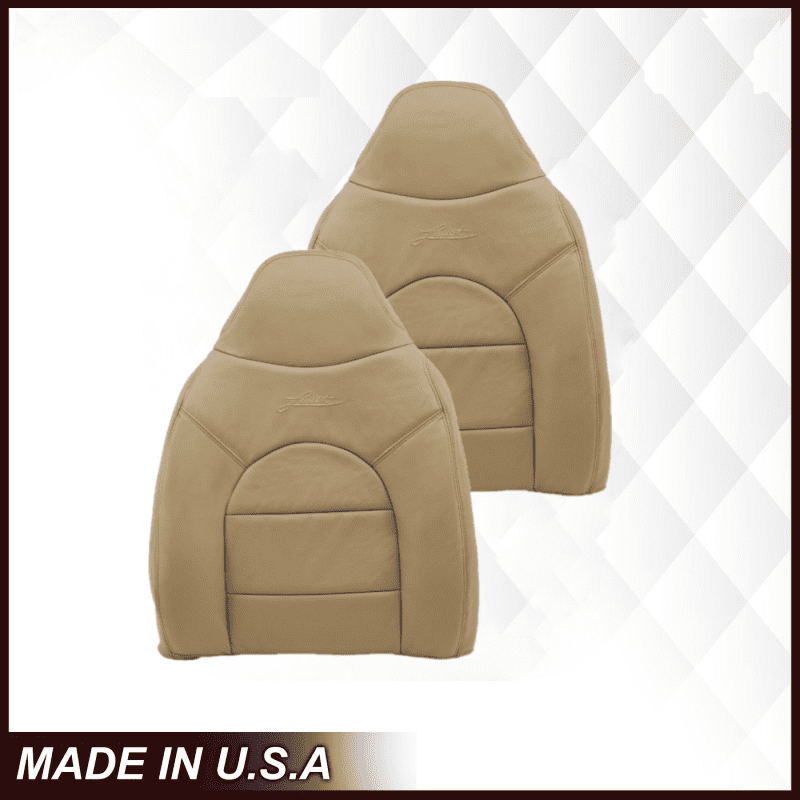 For 2000 Ford F250 F350 Lariat Super Duty Replacement Seat Cover In Tan- 2000 2001 2002 2003 2004 2005 2006- Leather- Vinyl- Seat Cover Replacement- Auto Seat Replacement